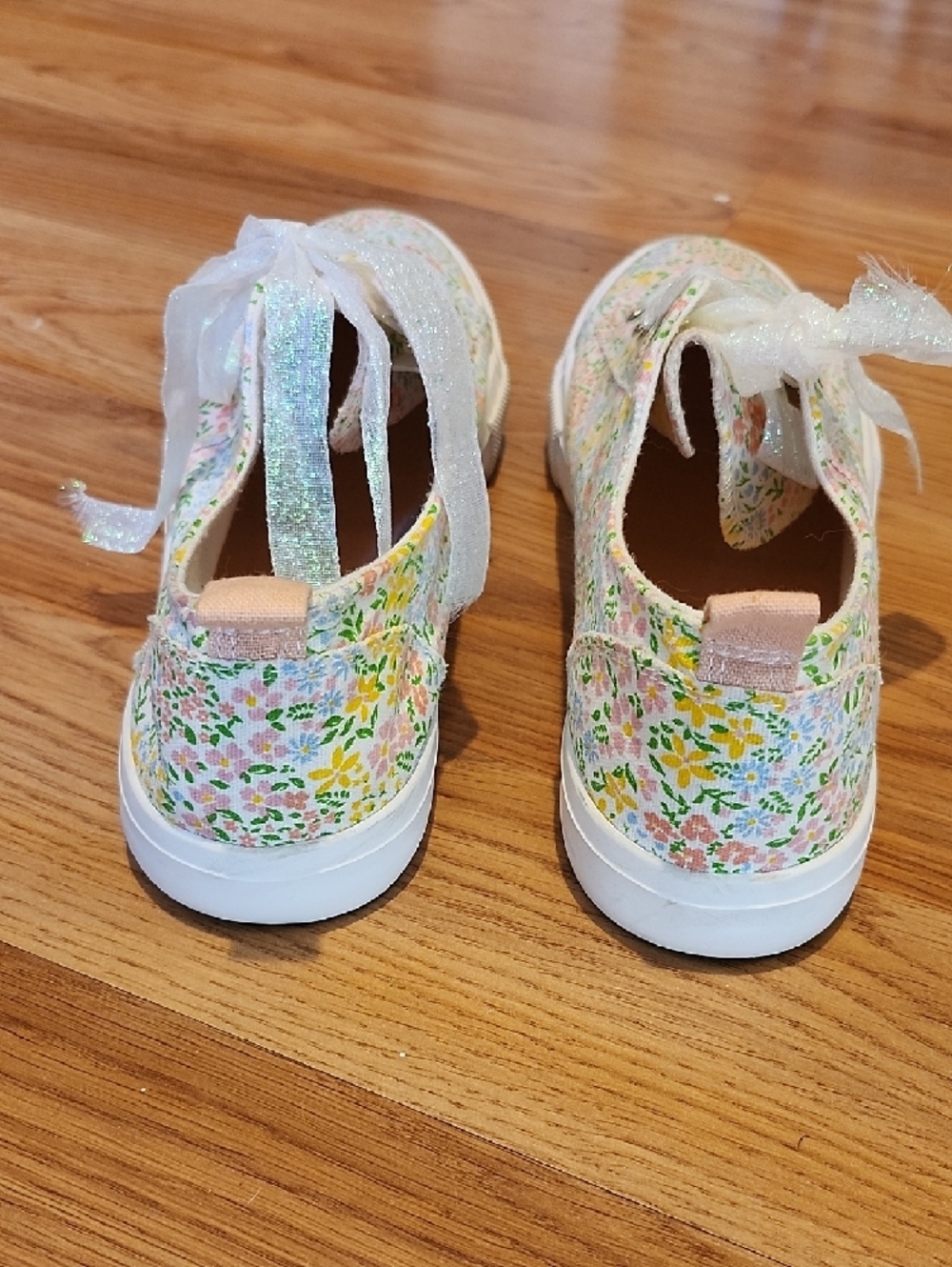 Serra Floral Canvas Sneakers in Pastel Yellow, Pink & Green - Picture 5 of 10
